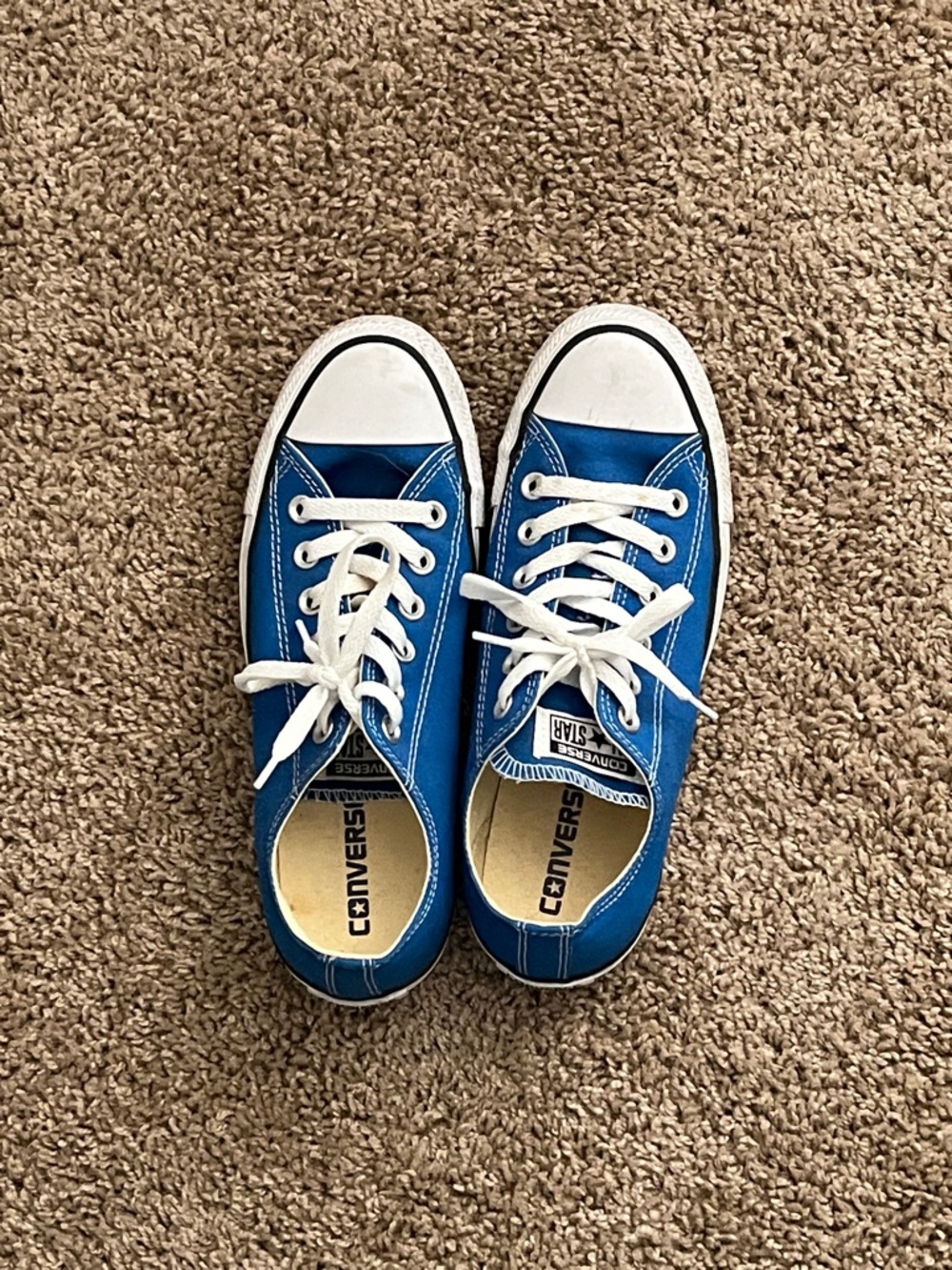 Converse Unisex Blue Low-Top Canvas Sneakers with White Accents